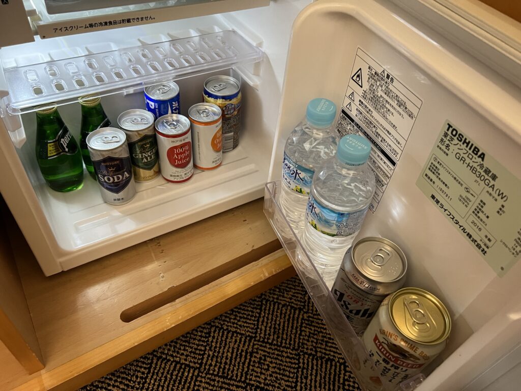 シェラトン都ホテル大阪の冷蔵庫