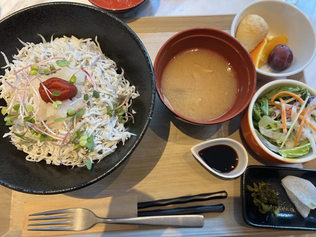 コートヤードバイマリオット大阪本町のプラチナ特典のしらす丼定食